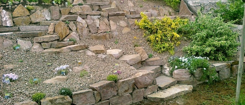 garten stein trockenmauer